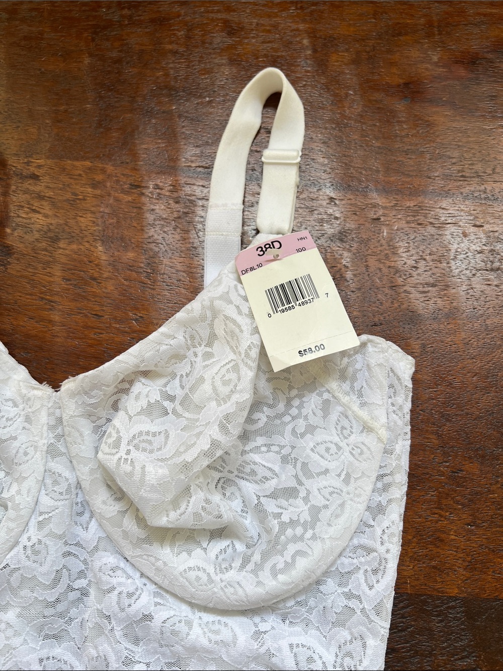 BALI Women's Lace 'N Smooth Shaping Bodysuit Briefer White Floral Lace 38D - Picture 9 of 14